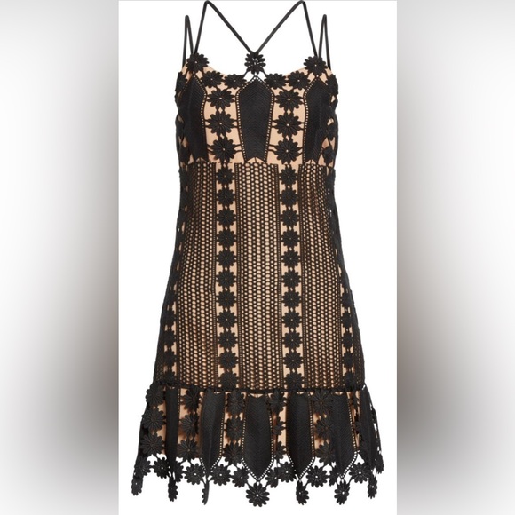 Self-portrait embroidered floral lace mini dress — size: 6 - Picture 2 of 10